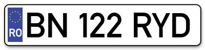 Placuta inmatriculare numar auto  BN-122-RYD, BN 122 RYD, BN122RYD