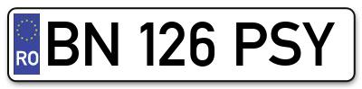 Placuta inmatriculare numar auto  BN-126-PSY, BN 126 PSY, BN126PSY