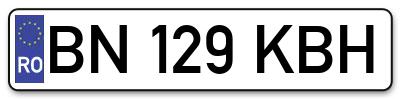 Placuta inmatriculare numar auto  BN-129-KBH, BN 129 KBH, BN129KBH