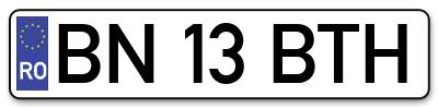 Placuta inmatriculare numar auto  BN-13-BTH, BN 13 BTH, BN13BTH
