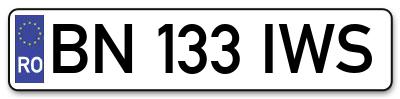 Placuta inmatriculare numar auto  BN-133-IWS, BN 133 IWS, BN133IWS