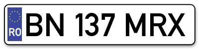 Placuta inmatriculare numar auto  BN-137-MRX, BN 137 MRX, BN137MRX