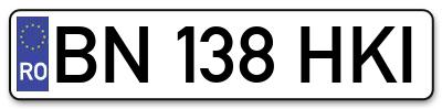 Placuta inmatriculare numar auto  BN-138-HKI, BN 138 HKI, BN138HKI