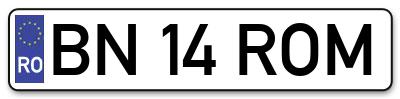 Placuta inmatriculare numar auto  BN-14-ROM, BN 14 ROM, BN14ROM
