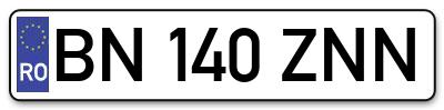 Placuta inmatriculare numar auto  BN-140-ZNN, BN 140 ZNN, BN140ZNN