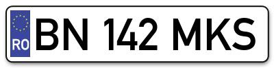 Placuta inmatriculare numar auto  BN-142-MKS, BN 142 MKS, BN142MKS