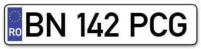 Placuta inmatriculare numar auto  BN-142-PCG, BN 142 PCG, BN142PCG
