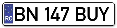 Placuta inmatriculare numar auto  BN-147-BUY, BN 147 BUY, BN147BUY