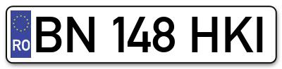 Placuta inmatriculare numar auto  BN-148-HKI, BN 148 HKI, BN148HKI
