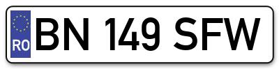 Placuta inmatriculare numar auto  BN-149-SFW, BN 149 SFW, BN149SFW