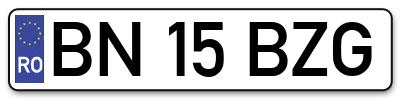 Placuta inmatriculare numar auto  BN-15-BZG, BN 15 BZG, BN15BZG
