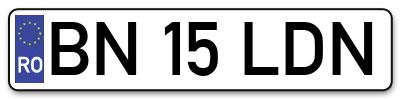Placuta inmatriculare numar auto  BN-15-LDN, BN 15 LDN, BN15LDN