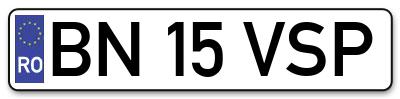 Placuta inmatriculare numar auto  BN-15-VSP, BN 15 VSP, BN15VSP