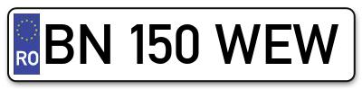 Placuta inmatriculare numar auto  BN-150-WEW, BN 150 WEW, BN150WEW