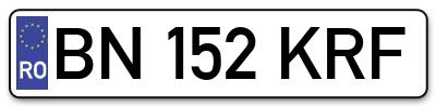Placuta inmatriculare numar auto  BN-152-KRF, BN 152 KRF, BN152KRF