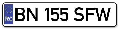 Placuta inmatriculare numar auto  BN-155-SFW, BN 155 SFW, BN155SFW