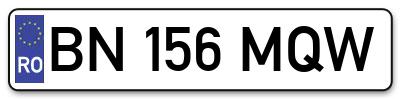 Placuta inmatriculare numar auto  BN-156-MQW, BN 156 MQW, BN156MQW