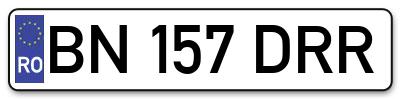 Placuta inmatriculare numar auto  BN-157-DRR, BN 157 DRR, BN157DRR