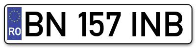 Placuta inmatriculare numar auto  BN-157-INB, BN 157 INB, BN157INB