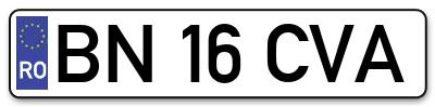 Placuta inmatriculare numar auto  BN-16-CVA, BN 16 CVA, BN16CVA