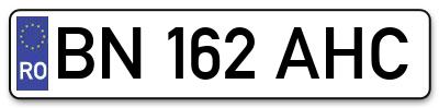 Placuta inmatriculare numar auto  BN-162-AHC, BN 162 AHC, BN162AHC
