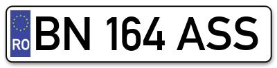 Placuta inmatriculare numar auto  BN-164-ASS, BN 164 ASS, BN164ASS
