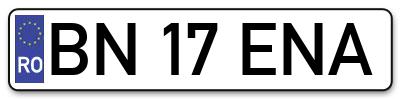 Placuta inmatriculare numar auto  BN-17-ENA, BN 17 ENA, BN17ENA
