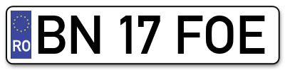 Placuta inmatriculare numar auto  BN-17-FOE, BN 17 FOE, BN17FOE