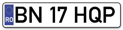 Placuta inmatriculare numar auto  BN-17-HQP, BN 17 HQP, BN17HQP