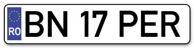Placuta inmatriculare numar auto  BN-17-PER, BN 17 PER, BN17PER