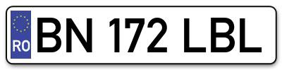 Placuta inmatriculare numar auto  BN-172-LBL, BN 172 LBL, BN172LBL