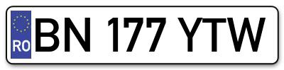 Placuta inmatriculare numar auto  BN-177-YTW, BN 177 YTW, BN177YTW