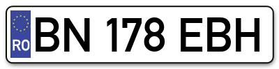 Placuta inmatriculare numar auto  BN-178-EBH, BN 178 EBH, BN178EBH
