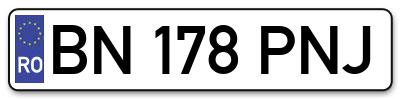 Placuta inmatriculare numar auto  BN-178-PNJ, BN 178 PNJ, BN178PNJ