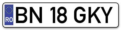Placuta inmatriculare numar auto  BN-18-GKY, BN 18 GKY, BN18GKY