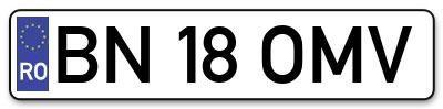 Placuta inmatriculare numar auto  BN-18-OMV, BN 18 OMV, BN18OMV