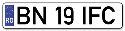 Placuta inmatriculare numar auto  BN-19-IFC, BN 19 IFC, BN19IFC