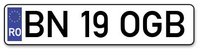 Placuta inmatriculare numar auto  BN-19-OGB, BN 19 OGB, BN19OGB