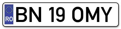 Placuta inmatriculare numar auto  BN-19-OMY, BN 19 OMY, BN19OMY