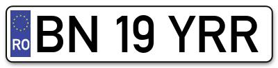 Placuta inmatriculare numar auto  BN-19-YRR, BN 19 YRR, BN19YRR