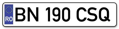 Placuta inmatriculare numar auto  BN-190-CSQ, BN 190 CSQ, BN190CSQ