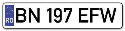 Placuta inmatriculare numar auto  BN-197-EFW, BN 197 EFW, BN197EFW