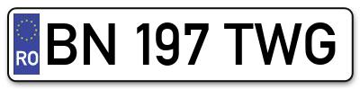 Placuta inmatriculare numar auto  BN-197-TWG, BN 197 TWG, BN197TWG