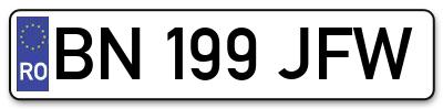 Placuta inmatriculare numar auto  BN-199-JFW, BN 199 JFW, BN199JFW