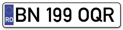 Placuta inmatriculare numar auto  BN-199-OQR, BN 199 OQR, BN199OQR