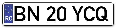 Placuta inmatriculare numar auto  BN-20-YCQ, BN 20 YCQ, BN20YCQ