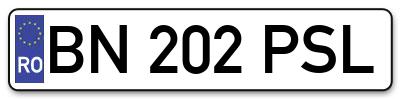 Placuta inmatriculare numar auto  BN-202-PSL, BN 202 PSL, BN202PSL