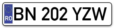 Placuta inmatriculare numar auto  BN-202-YZW, BN 202 YZW, BN202YZW