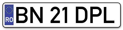 Placuta inmatriculare numar auto  BN-21-DPL, BN 21 DPL, BN21DPL