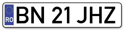 Placuta inmatriculare numar auto  BN-21-JHZ, BN 21 JHZ, BN21JHZ